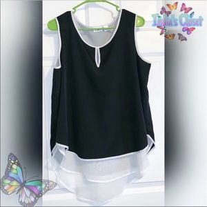 Cato’s Sleeveless Black & White Top